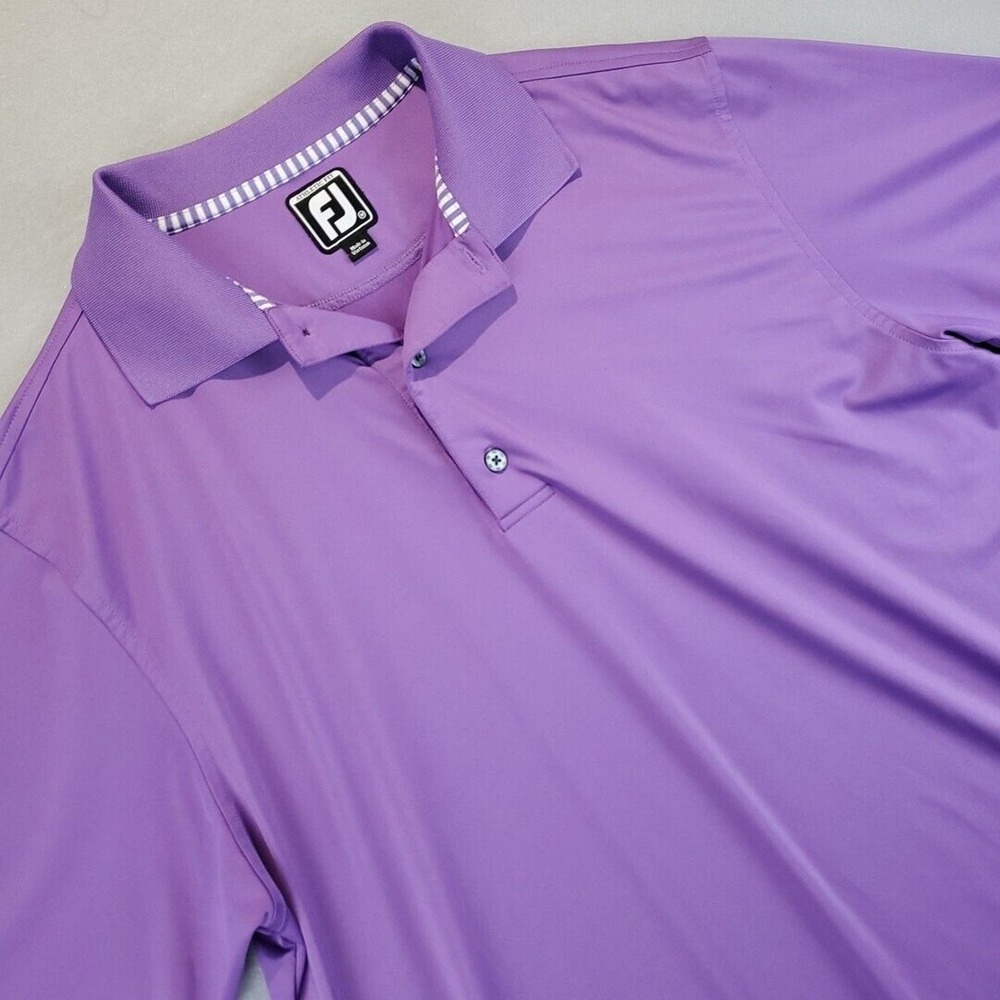 FootJoy FJ Mens Golf Polo Shirt Purple Moisture Wicking M